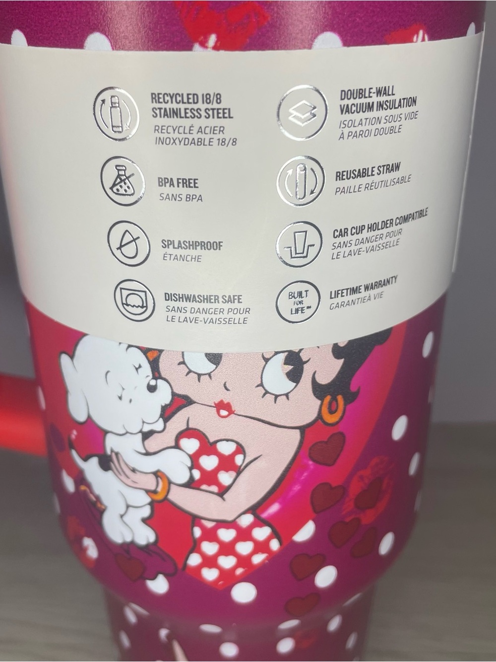 NIB Stanley x Betty Boop Collab Red The Flowstate Quencher H2.0 Tumbler 40oz - Picture 4 of 12